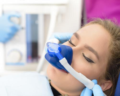Sedation dentistry patient wearing mask
